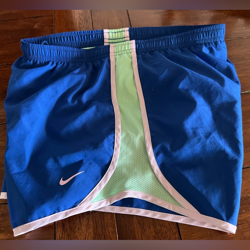 Girls Nike Dri-Fit Shorts Size XL Neon Green PinkRoyal Blue Drawstring Athletic